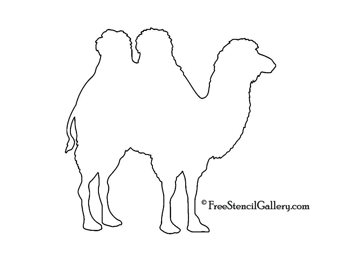 Bactrian Camel Silhouette Stencil