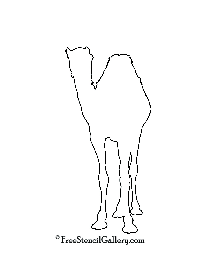 Dromedary Camel Silhouette Stencil