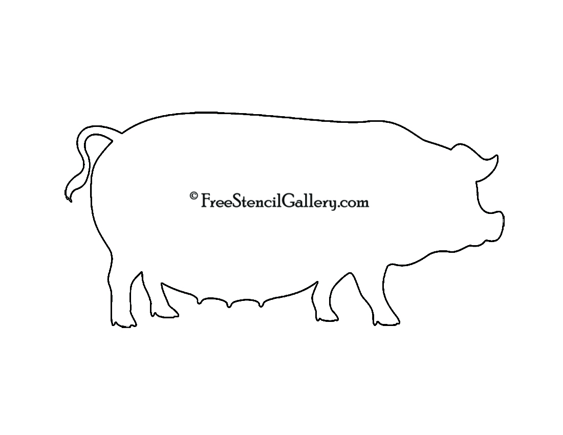 Fat Pig Silhouette Stencil