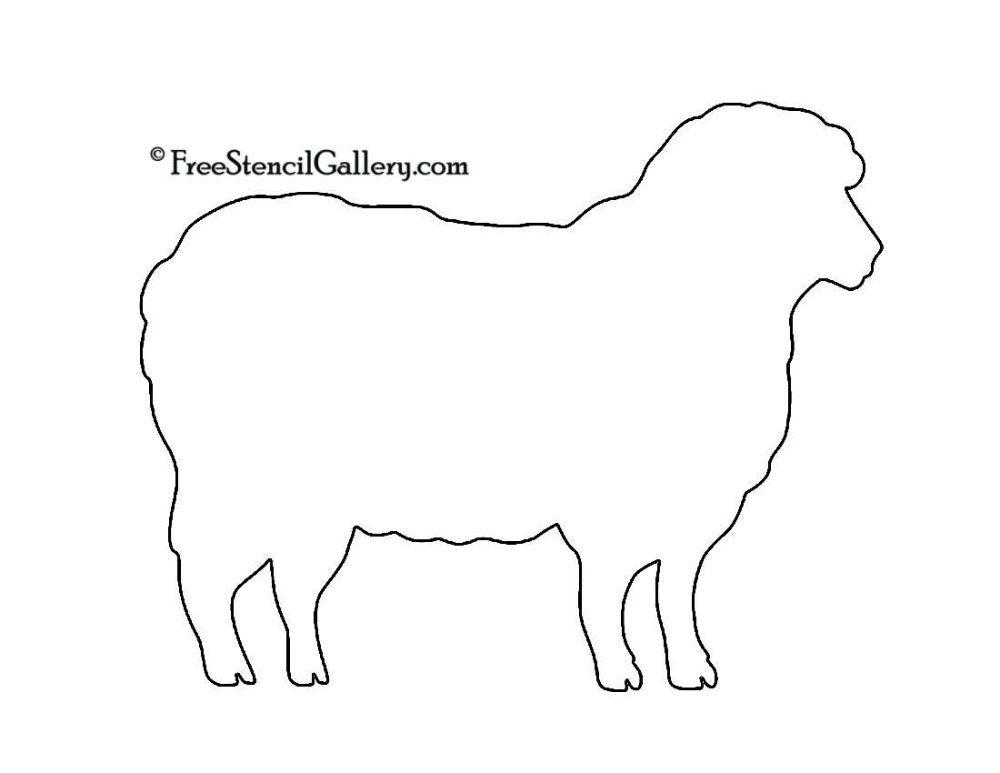 Sheep Silhouette 02 Stencil