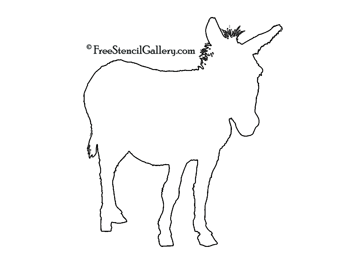 Donkey Silhouette Stencil