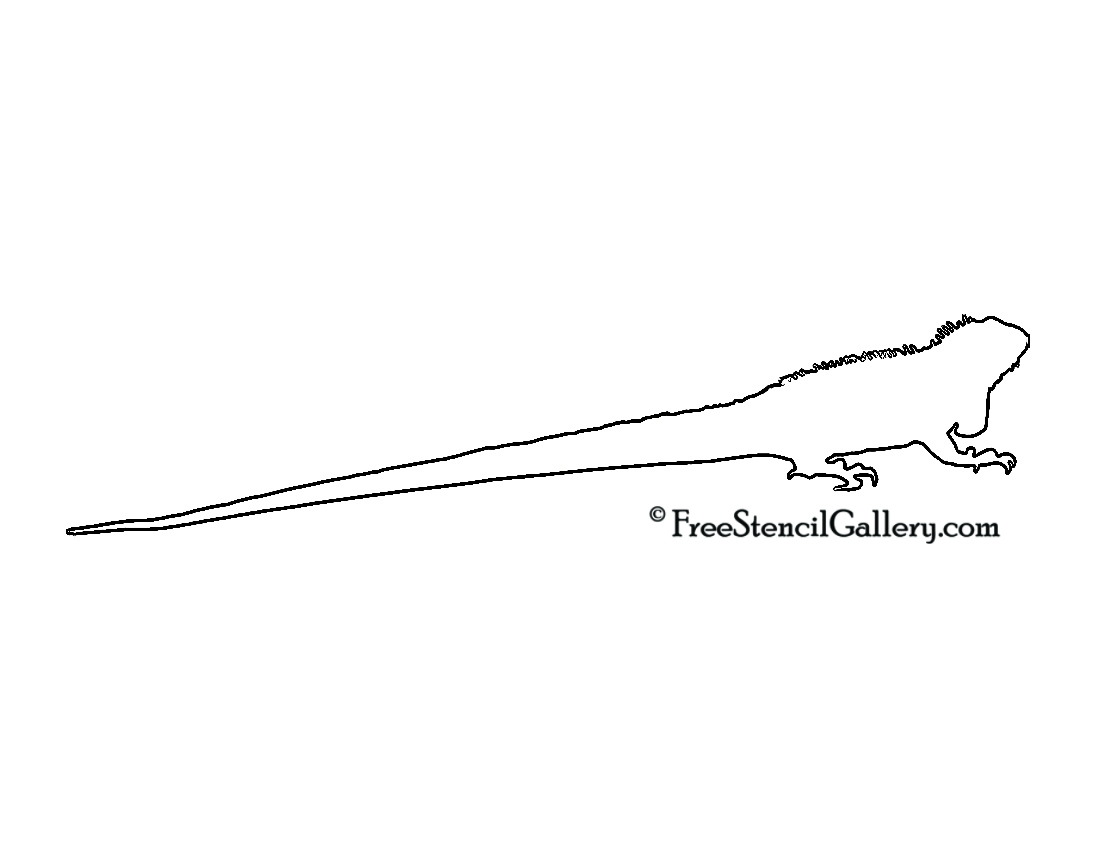 Iguana Silhouette Stencil