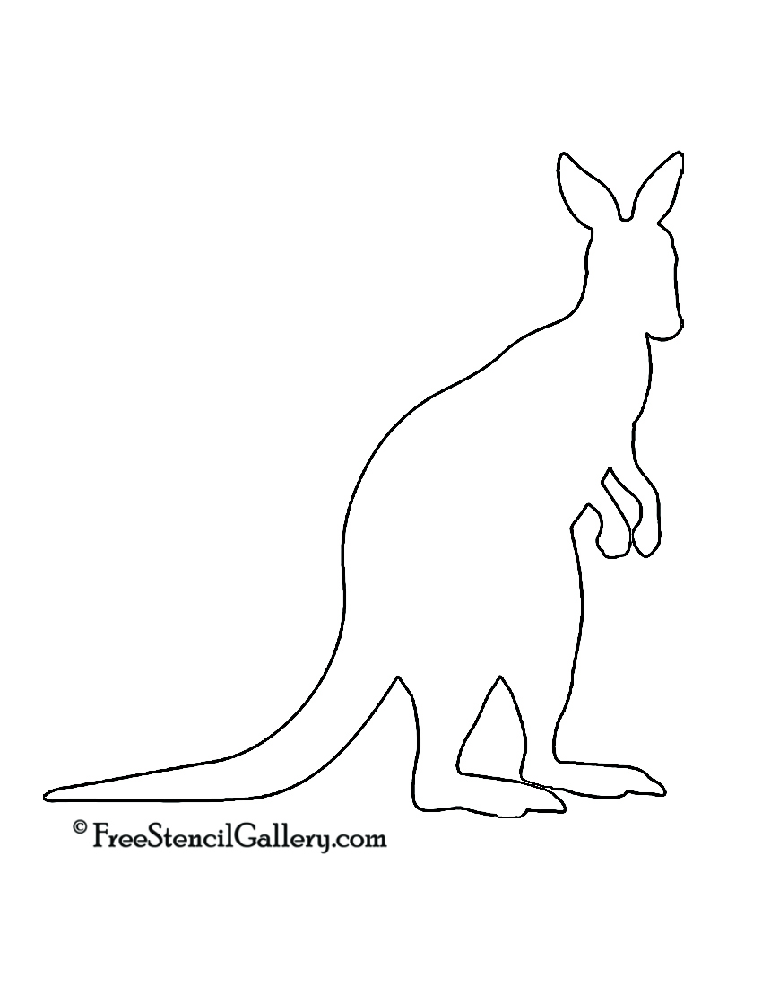 Kangaroo Silhouette Stencil Free Stencil Gallery