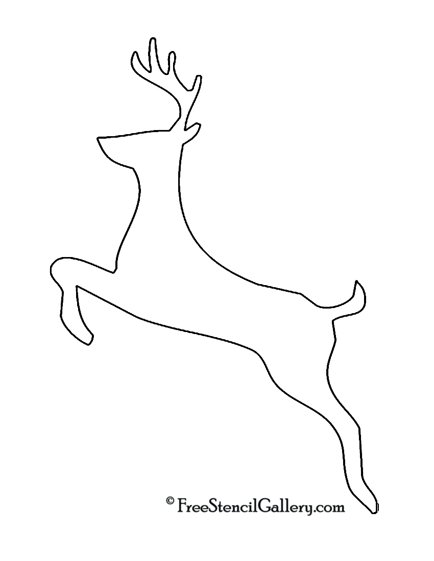 Reindeer Silhouette Stencil 02 | Free Stencil Gallery