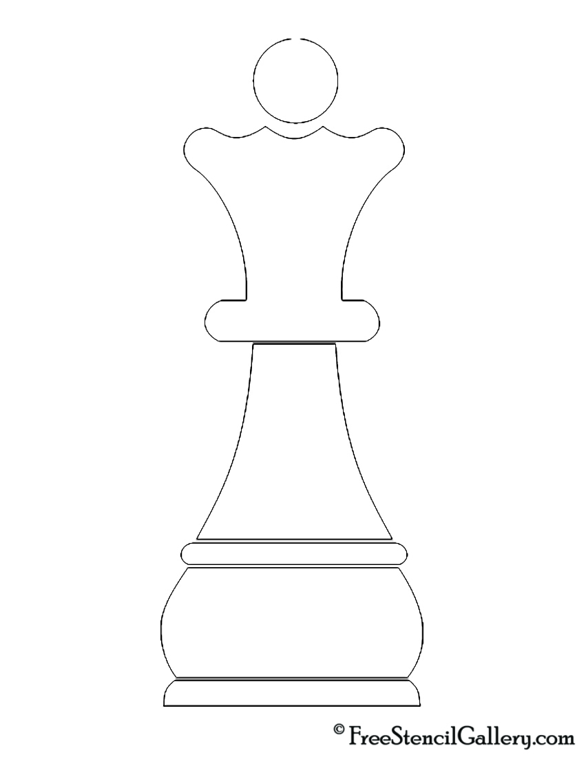 Chess Piece - Queen Stencil