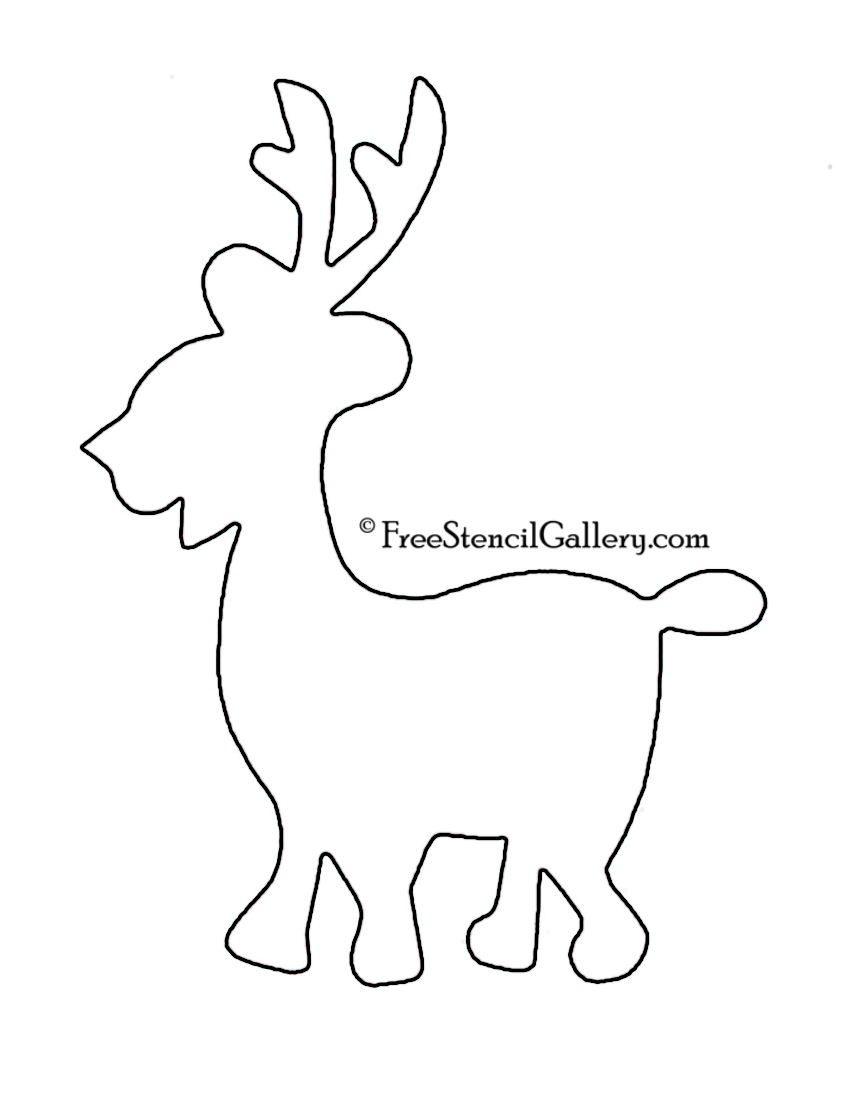 Reindeer Silhouette Stencil 05