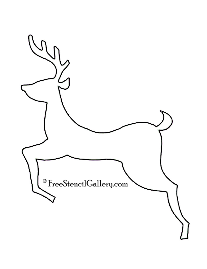 Reindeer Silhouette Stencil 06