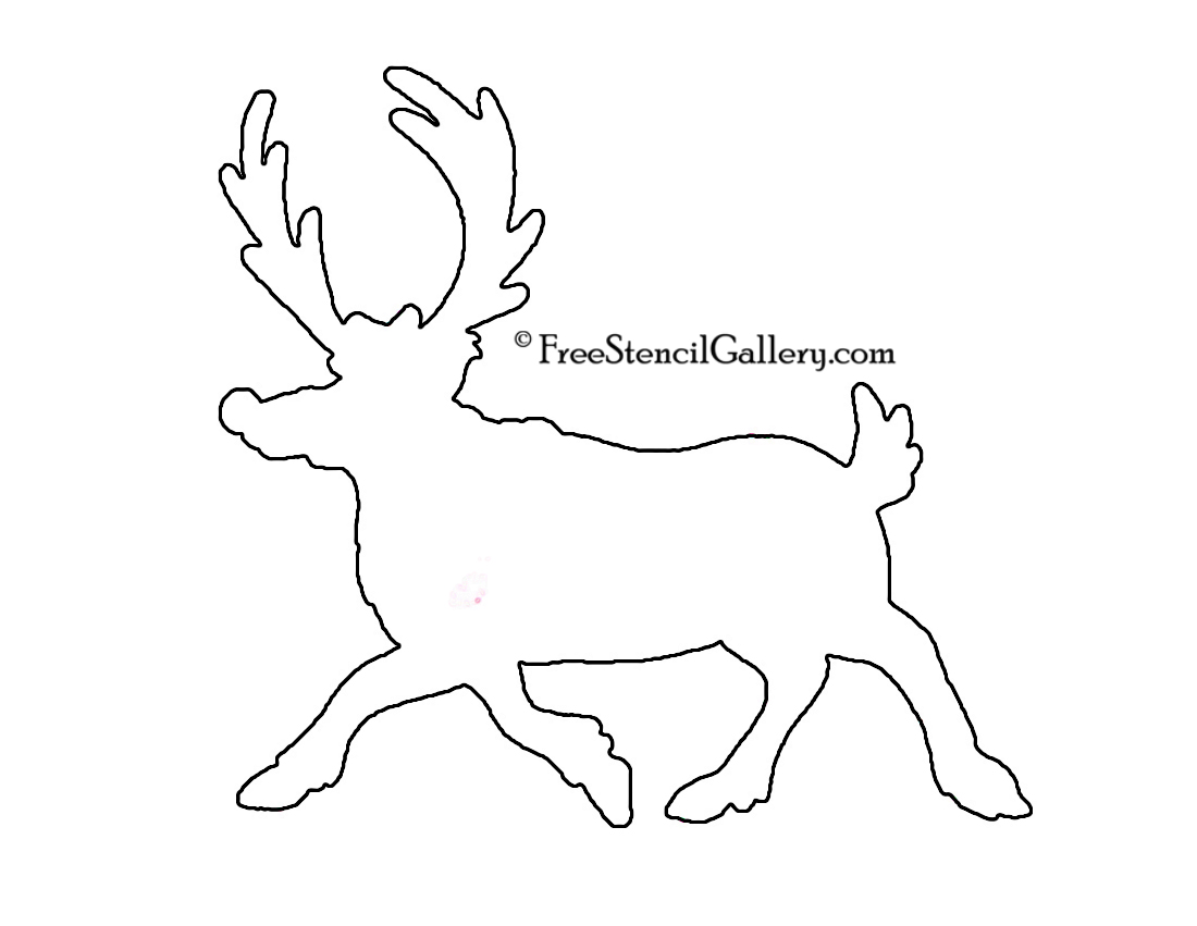 Reindeer Silhouette Stencil 07