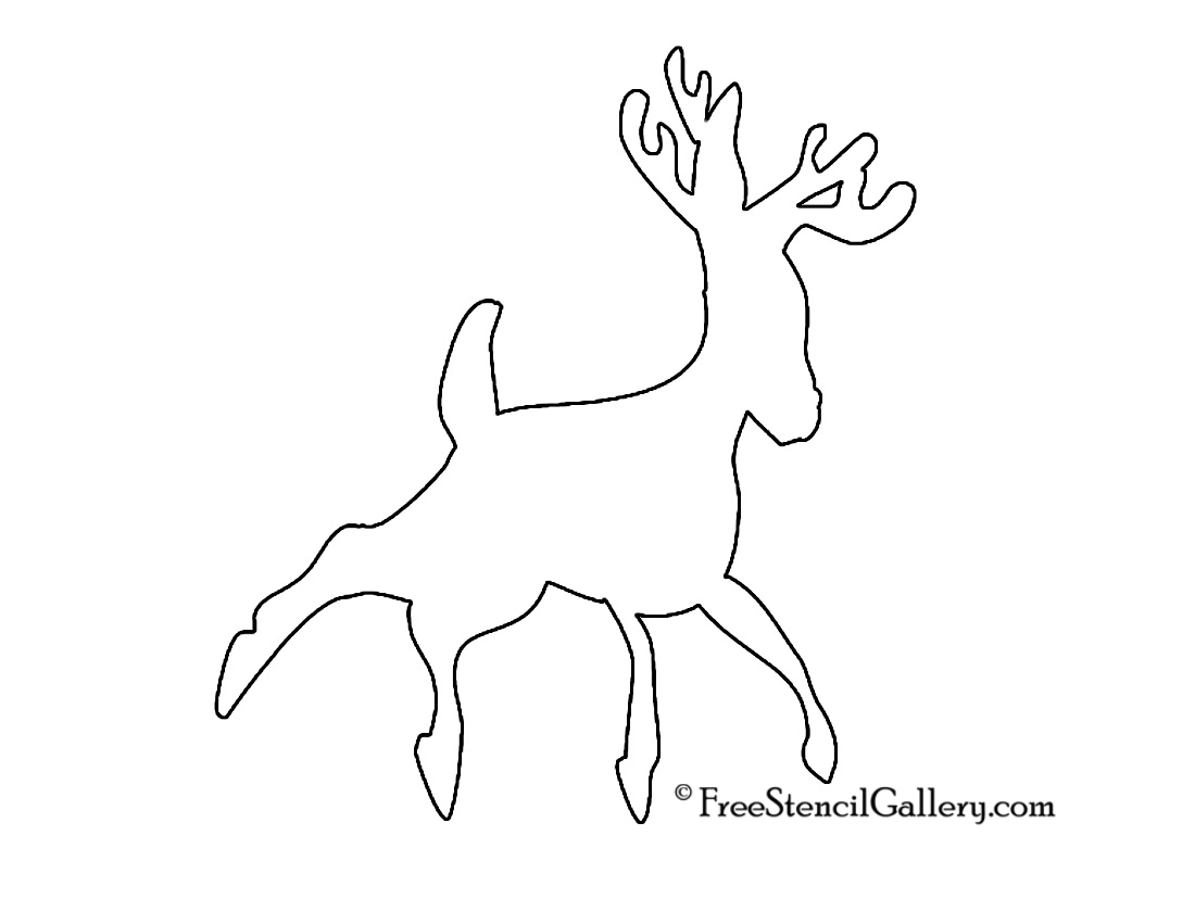 Reindeer Silhouette Stencil 09