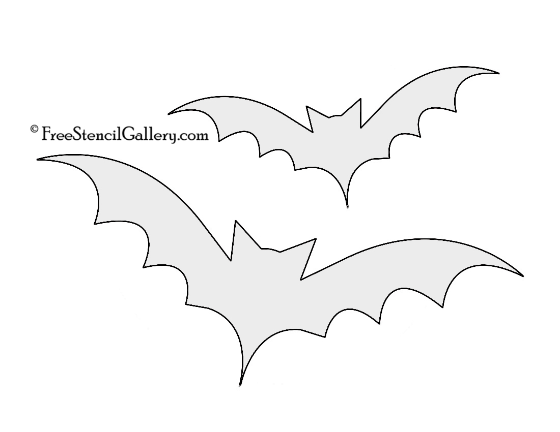 Bat Silhouette Stencil 02
