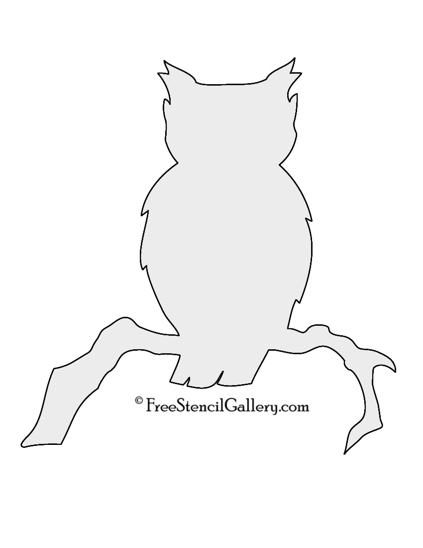 Owl Silhouette Stencil