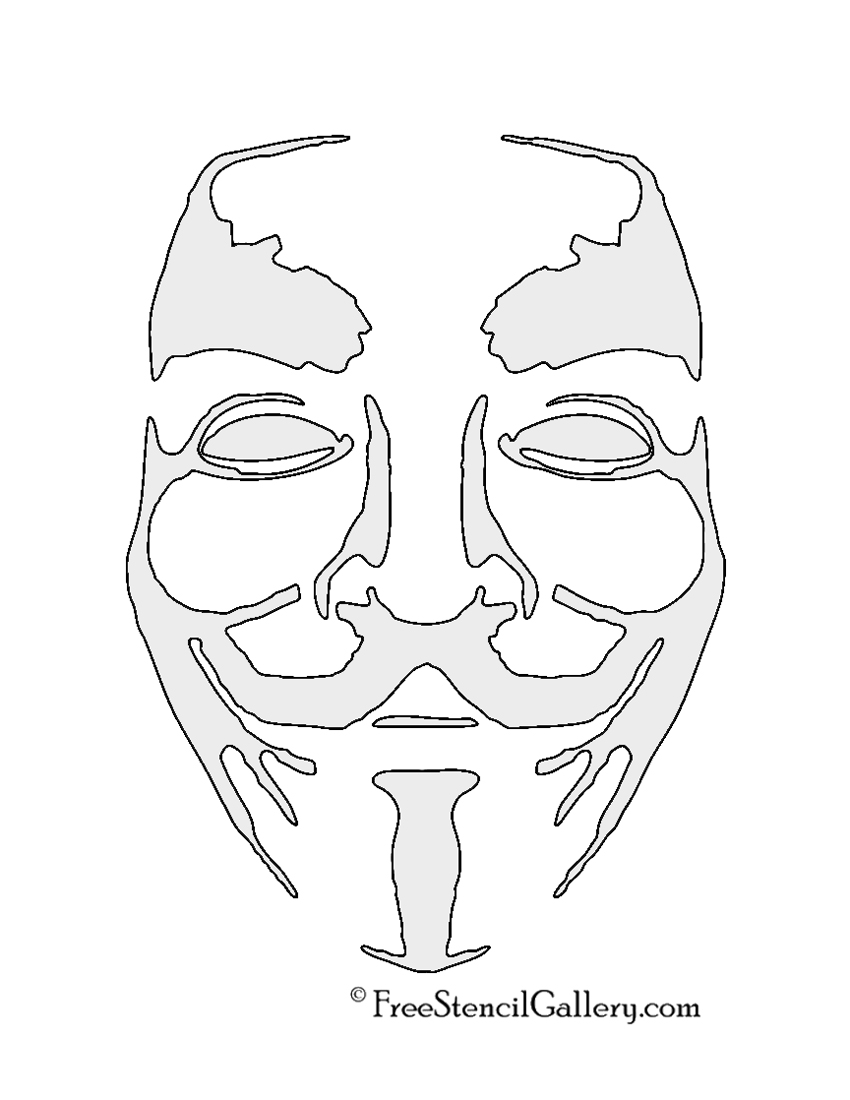 template v for vendetta pumpkin
 Anonymous Guy Fawkes Mask Stencil | Free Stencil Gallery