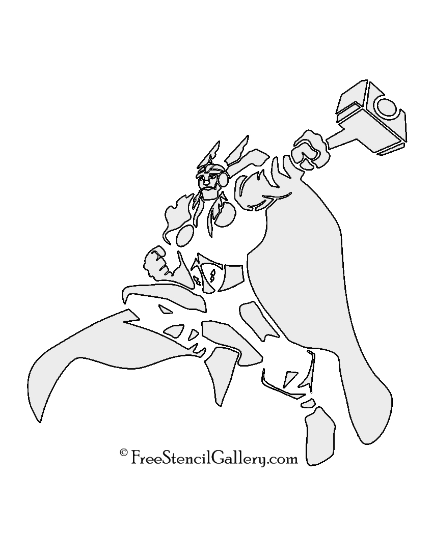 Thor Hammer Pumpkin Stencil