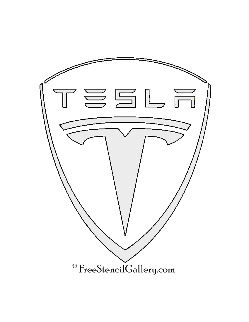 Tesla Motors Logo Stencil