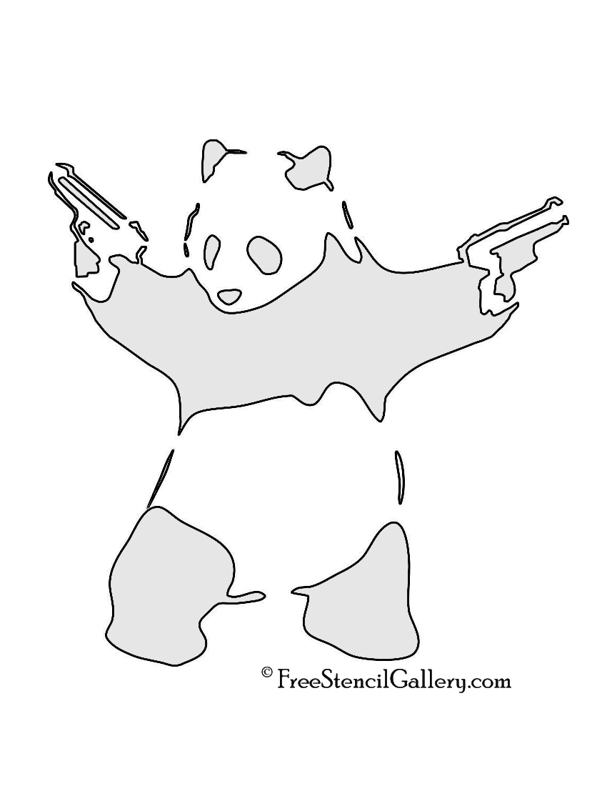 Banksy-Panda with Guns Stencil
