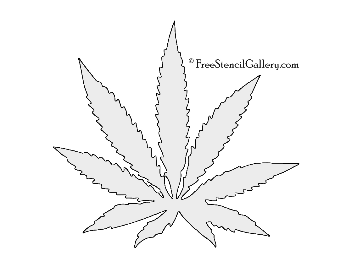 Cannabis Pot Leaf Stencil