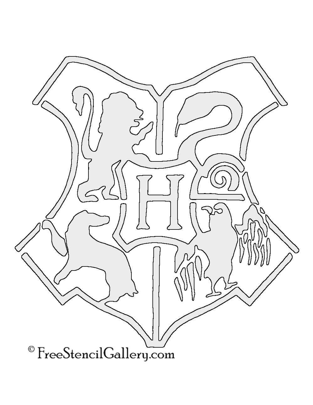 Hogwarts Crest Stencil