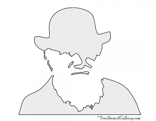Charles Darwin Stencil