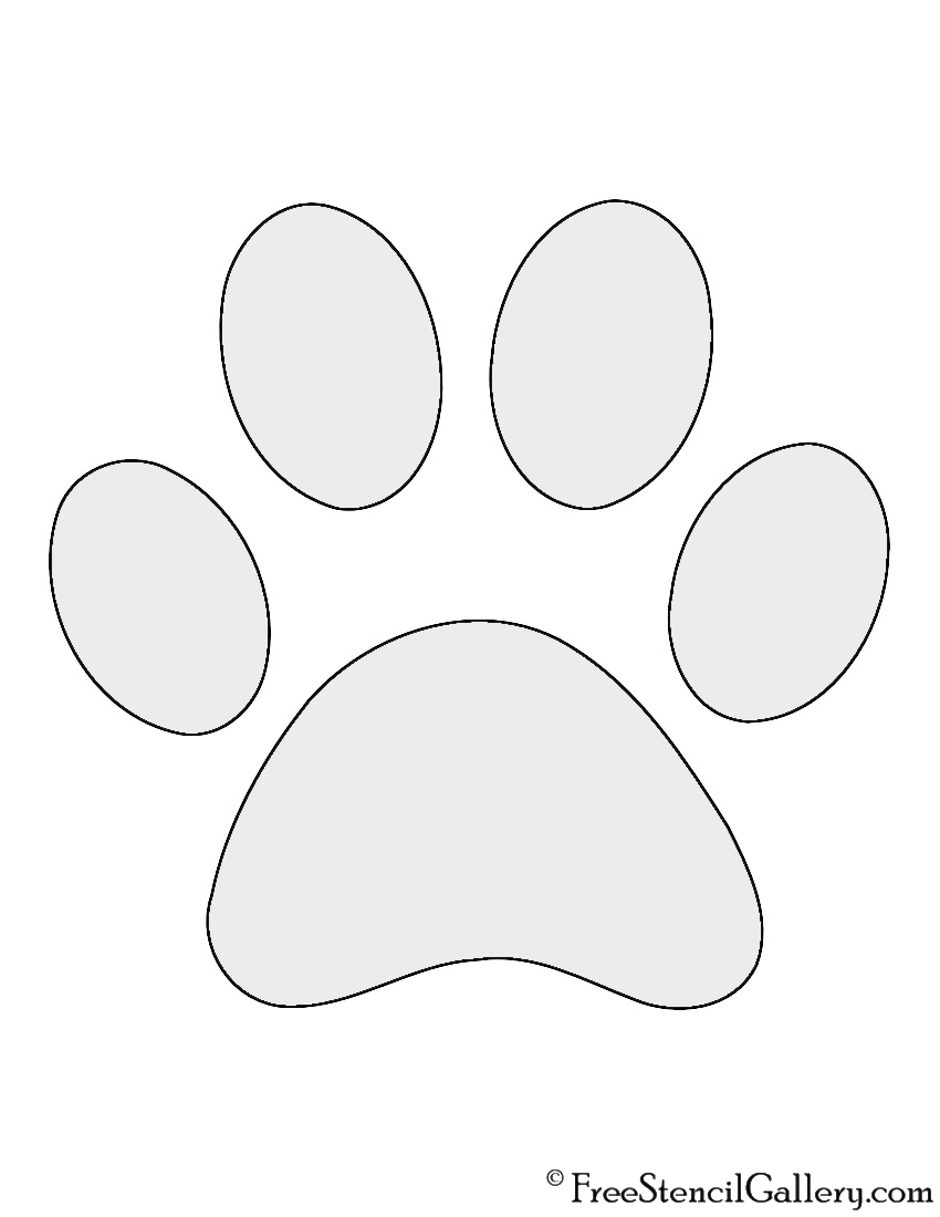 Dogdotnet One Dog Cat Paw Print Stencils Sheet Template 4 Various Paw Print Sizes 1.5 and 1 Tall 2
