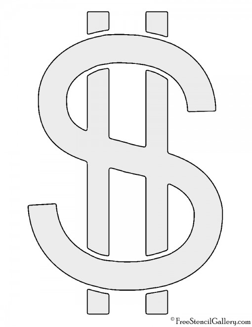 Dollar Sign Stencil