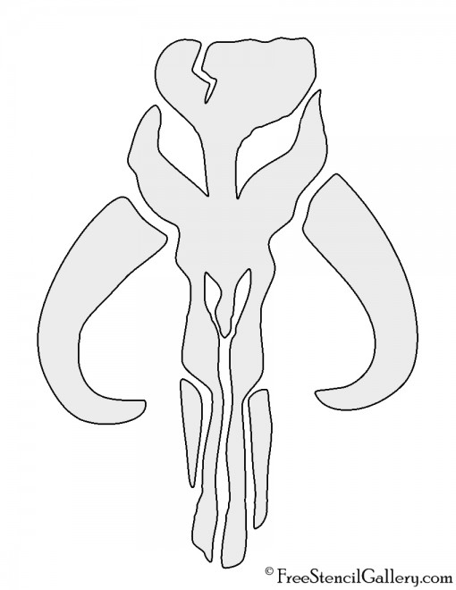 Mandalorian Mythosaur Skull Stencil