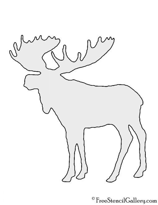 Moose Silhouette Stencil