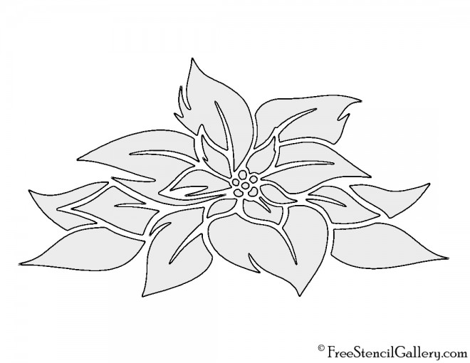 Poinsettia Flower Stencil