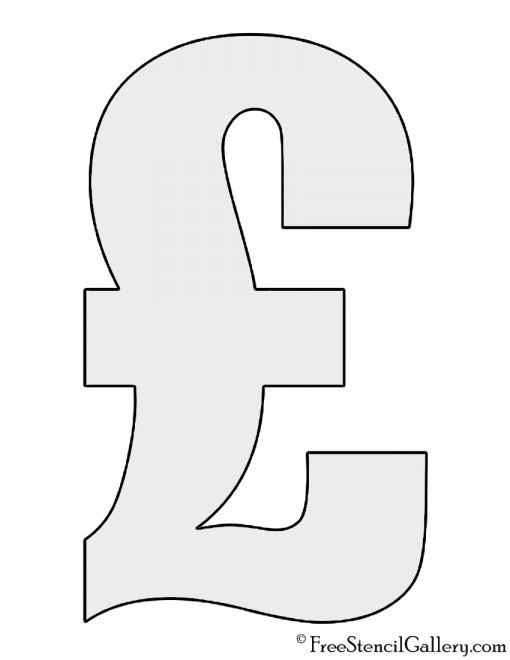 British Pound Sign Stencil