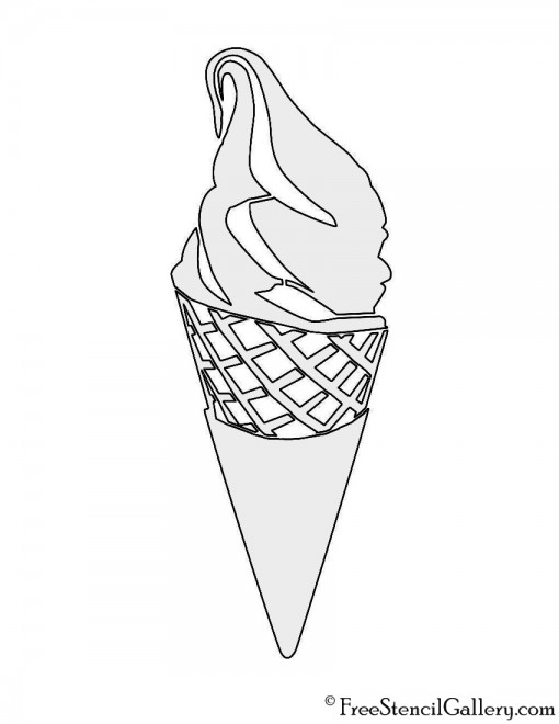 Ice Cream Cone Stencil
