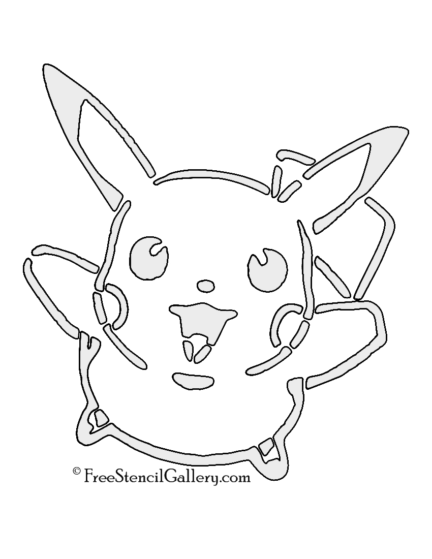 Pokemon Pikachu Stencil 01 Free Stencil Gallery