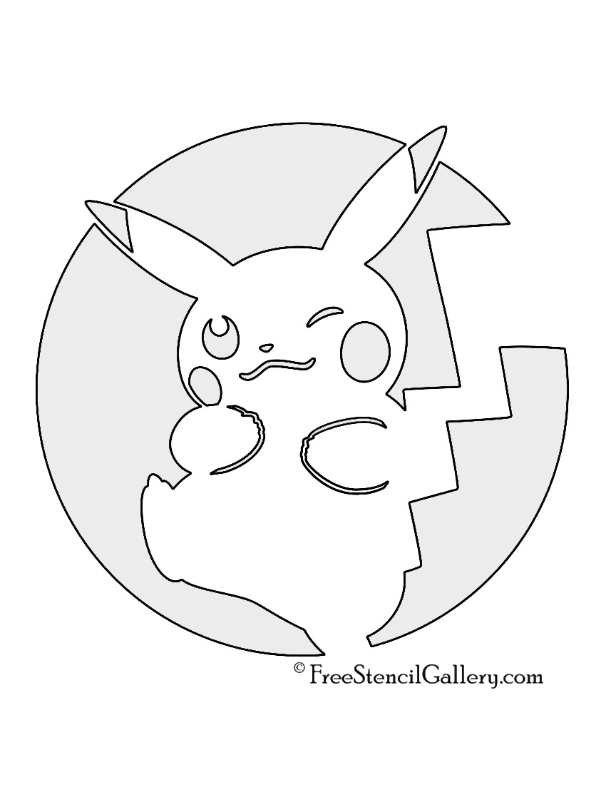 Pokemon Pikachu Stencil 03 Free Stencil Gallery