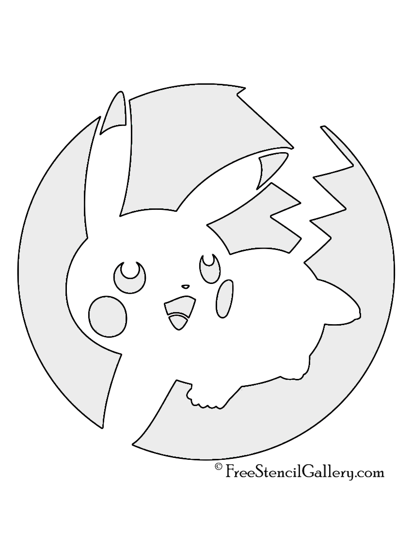 Pokemon Pikachu Stencil 04 Free Stencil Gallery