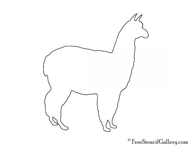 Alpaca Silhouette Stencil