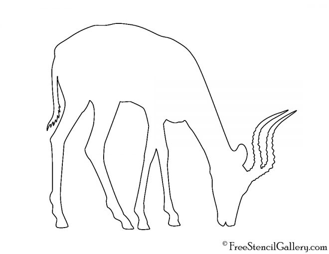 Antelope Silhouette Stencil