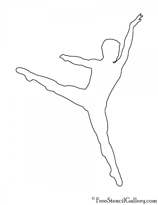 Ballet Dancer Silhouette Stencil