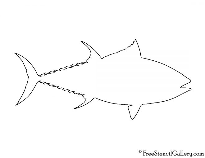 Bluefin Tuna Silhouette Stencil