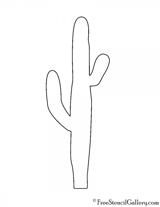 Cactus Silhouette Stencil