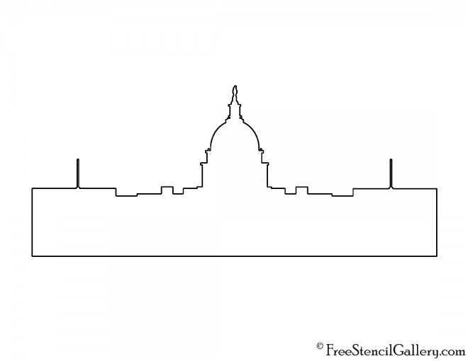 Capitol Building Silhouette Stencil