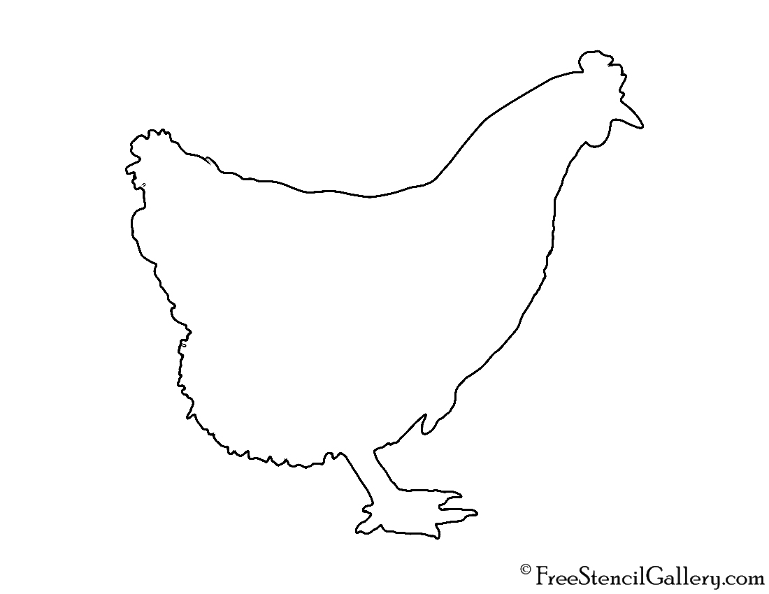 Chicken Silhouette 02 Stencil | Free Stencil Gallery
