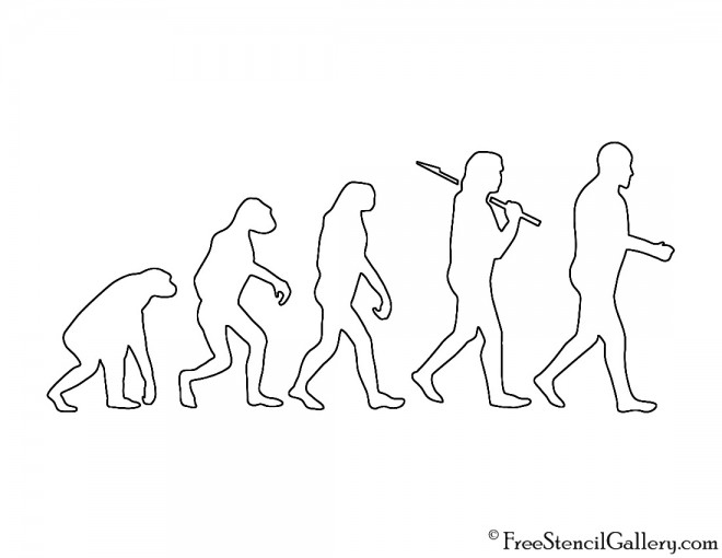 Human Evolution Stencil