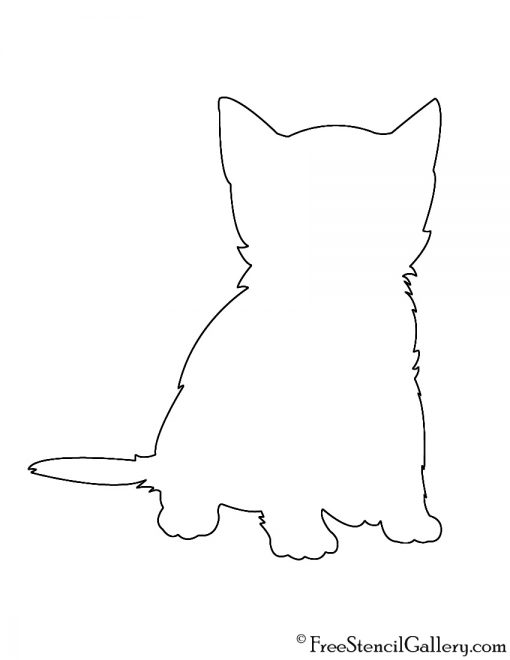 Kitten Silhouette Stencil