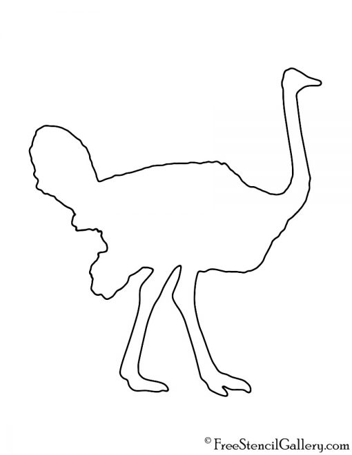 Ostrich Silhouette Stencil