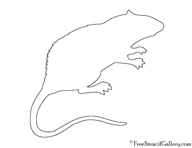 Rat Silhouette Stencil