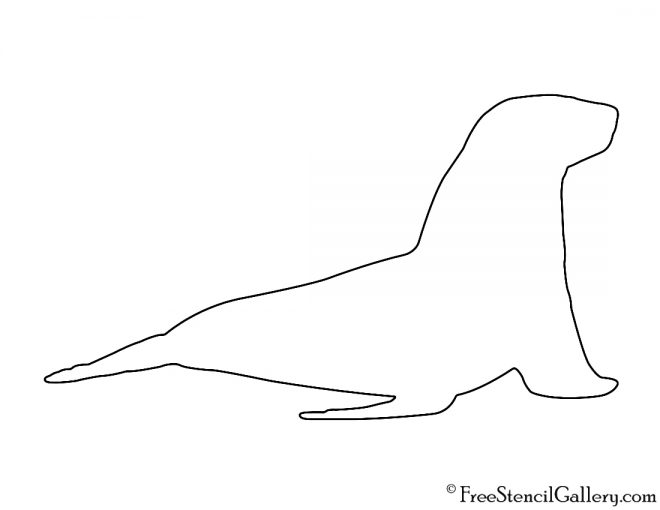 Sea Lion Silhouette Stencil