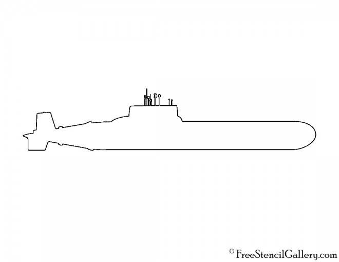 Submarine Silhouette Stencil