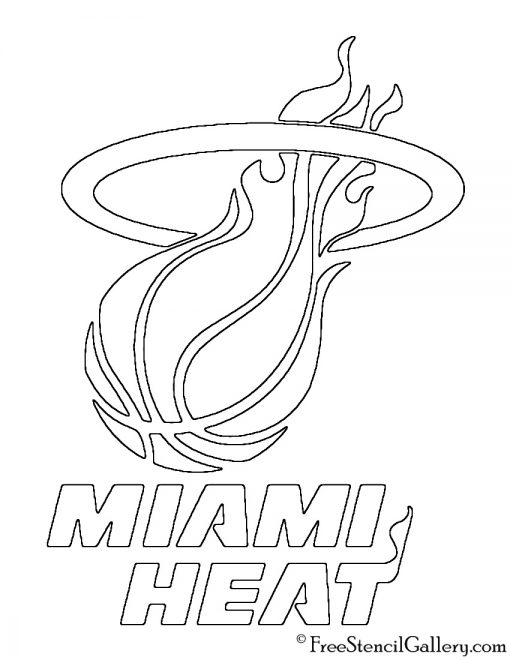NBA Miami Heat Logo Stencil
