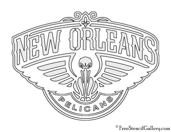 NBA New Orlean Pelicans Logo Stencil