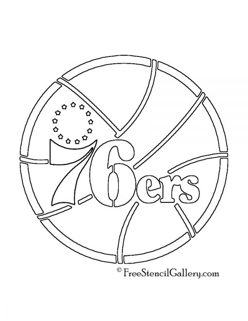 NBA Philadelphia 76ers Logo Stencil