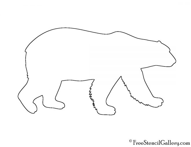 Polar Bear Silhouette Stencil