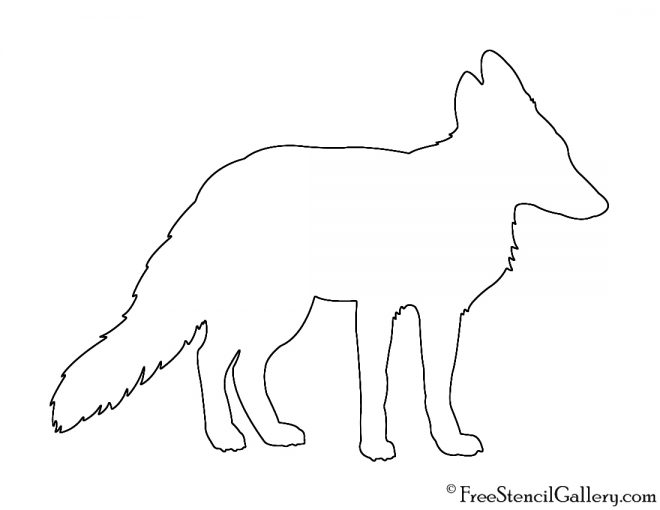 Red Fox Silhouette Stencil